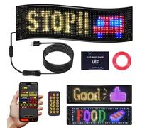 14.7"x3.6" Programmable Scrolling LED Sign, Flexible Digital Display, USB & APP Control, Custom DIY Editor for Text, Patterns & Animations, Indoor Outdoor, DIY Devil Eyes Light Signs