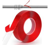 14.7ft Curtain Rod Clear - Smooth and Silent Drapery Ring Glide Tape for Easy Sliding, Hard Surface Curtain Tape Ensures Quiet Effortless Movement