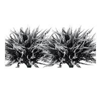 14.9in In Artificial Plants Outdoor Fern Has 7 Branches, 2 Black White Fake Boston Ferns, Greenery UV Resistant Faux Shrub Bushes Window Boxes Porch Planter Indoor Outside Decor, Faux Greenery
