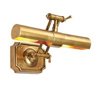 14" Adjustable Swing Arm Wall Picture Light Solid Brass Hanging Display Lamp