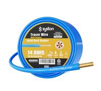 14 AWG Tracer Wire 600V 100% Solid Copper Conductor Direct Burial Underground, Blue Tracer Wire for Locating Underground Pipes and Lines Water Sewer Pipe Fiber Optic Gas Electrical Wire, 100 FT
