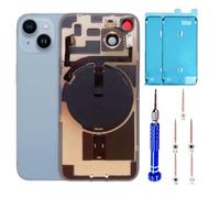 14 Back Glass Replacement Kit with Plate & Flex Cable and All Parts, Blue, 6.1 Inch for iPhone 14 Back Cover Glass, with Repair Tools (Blue)