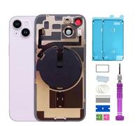 14 Back Glass Replacement with Plate & Flex Cable and All Parts for iPhone 14 Back Cover Glass (Purple, 6.1 Inch) + Waterproof Tape + Repair Tools (14-Purple)