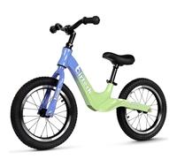 14" Balance Bike for Boys and Girls, Air Tires with Magnesium Alloy Frame, Lightweight No Pedal Kids' Bike for 3-6 Years Old, Training Bike with Adjustable Handlebar and Seat (Green&Blue)