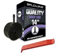 14" Baldwins Cycle/Bike Inner Tube 14" x 1.75 to 2.25 (Fits any 1.75, 1.85, 1.90, 1.95, 2.0, 2.10, 2.125, 2.25 tyre) Schrader/Car Type Valve & BALDY'S TYRE LEVER