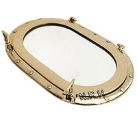 14" Brass Porthole Window Mirror Maritime and Nautical Ship Boat Wall Home & Office Mirror Decor