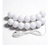 14 Bulbs LED Hollywood Mirror Lights - USB Vanity Light Kit with 3 Colour Modes, Dimmable Stick-On Makeup Mirror Lighting for Dressing Table, Bathroom, Bedroom or Beauty Routine