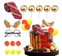 14 Cake Decorations, Wizarding Academy Birthday Cake Set, Magic Themed Party Supplies, Characters and Balloons, Fantasy Movie Party Baking Accessories