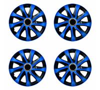 14'' Car Hubcaps Wheel Trims Covers 4pcs 14 inch Solid Blue ABS Plastic Durable