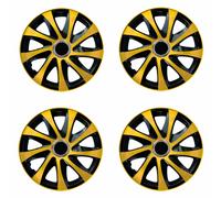 14'' Car Hubcaps Wheel Trims Covers 4pcs 14 inch Solid Gold ABS Plastic HQ Set