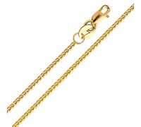 14 Carat Yellow Gold Diamond Cut Spiga Wheat Chain Various Lengths (45)