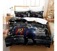 (14, Double(200x200cm)) Messi football digital print 3d duvet cover sheet set three piece four piece set uk size
