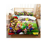 (14, Double-200x200cm) Super Mario Bedding Kids Single Double 3D Duvet Cover Set