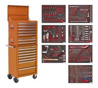 14 Drawer Tool Chest And Rollcab Bundle With 446 Premium Tools In Orange