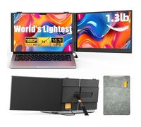 14" Dual Laptop Screen Extender with 1.3lbs - Ultra Thin Portable Monitor for Laptop Plug & Play, FHD 1080P Laptops Extended Monitor for 13"-17" Laptops, USB-C/HDMI Travel Display for Mac/Win