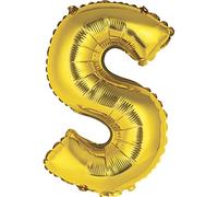 14" Foil Balloon | Classy Gold Letter S Shaped