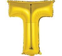 14" Foil Balloon | Classy Gold Letter T Shaped
