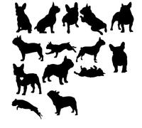14 French Bulldog Fun Waterproof Sticker Pack Decal - Use on Car Bumpers, Laptops, Mirrors, Water Bottles, Scrabooking, Gift for Dog Lover (Medium 13cm)