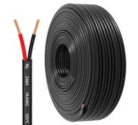 14 Gauge 2 Conductor Electrical Wire, 14 AWG 2.08mm² Wire PVC Cord, 12V/24V DC Low Voltage/Copper-clad Aluminum(CCA) Flexible/2 Wire for Automotive LED Strips Lamp Lighting Marine (14AWG, 5M)