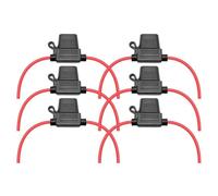 14 Gauge AWG Wire Inline Fuse Holder For Standard Fuse UL1015 10 Inches Long For ATO ATC Medium Blade Fuse 6/10Pcs(6PCS (14AWG))