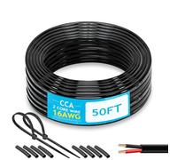 14 Gauge Electrical Wire, 100FT 14 AWG 2 Conductor Wire, Flexible CCA Stranded PVC 14/2 Cord Cable Wire for Automotive Wiring, Marine, LED Strips, Solar, RV, Lighting Battery Cable 12V 24V 31m
