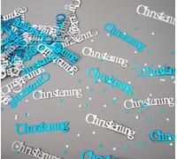 SHATCHI 14 Gram Blue & Silver Christening Confetti Table Scatter Glitz Sprinkles Stardust Baby Boy Girl Party Tableware Baptism Decorations