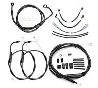 14" Handlebars Extended Wire Kit for Harley Softail 2011-2015 with ABS Models, Complete Extension Wire Clutch Cable, Brake Line, Throttle Cable, CAN-Bus and Front Turn Signal Wire Harness, Black