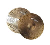 14" Hi-Hat Alloy Low Volume Cymbals Mute Cymbals For Jazz Drum Set Cymbals for Beginners (Color : Gold)