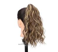 14" Highlight Ponytail Extension, Short Claw Clip on Ponytails,Wavy Curly Hair Extensions Synthetic Hairpiece Hair Extension for Daily Use(9H24)