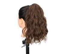14" Highlight Ponytail Extension, Short Claw Clip on Ponytails,Wavy Curly Hair Extensions Synthetic Hairpiece(9)