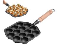 14 Holes Takoyaki Pan Non-Stick Takoyaki Grill Pan Plate with Detachable Handle Cast Iron Pan Takoyaki Maker Ball Pancake Pan for Pancake Balls Fried Eggs Pancake Pan Takoyaki Grill Pan Takoyaki Maker