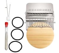 14-Hook Mini Darning Loom Tool, Portable Handheld Weaving Kit for Clothing Hole Repair, Sock Mending & DIY Creative Crafts, Stainless Steel Weaving Tool for Beginners & Handcraft Enthusiasts