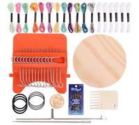 14 Hooks Mini Darning Loom Kit, Small Speedweve Style Weaving Darner Loom Knit Mending Kit for Repairing Jeans Clothes Socks DIY Craft Tool for Home Mending and Art