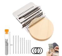 14 Hooks Mini Darning Loom, Weaving Loom for Clothing Repair and DIY Craft, Bead Loom and Knit Patch Tool, Portable Loom Band Board for Socks Jeans Mending and Creative Textile Projects