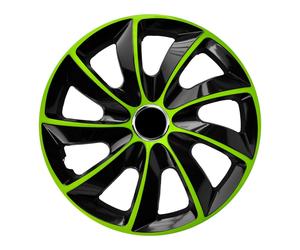 14" Hub Caps Wheel Covers Trims Universal Set 4 PCS Car Wash Safe Black & Green