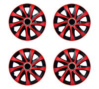 14" Hubcaps Wheel Covers Trims 14 inch Set of 4 Durable Red ABS Plastic Trim UK