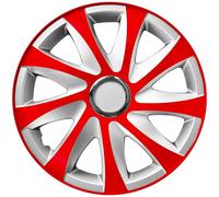 14" Hubcaps Wheel Covers Trims Car 4 PCS Set Red & Silver Weather Resistant HQ