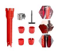 14-in-1 Faucet Wrench Tool with Ergonomic Grip, Tap Spanner for Tight Space Plumbing, Multi-Functional Sink Wrench Set for Bathroom & Kitchen Installation Repairs