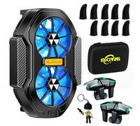 14 in 1 Mobile Dual Phone Cooler w/ PUBG Mobile Controller & Finger Sleeves