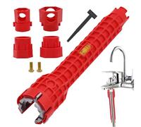 14 in 1 Sink Wrench - ABS Aluminum Alloy Hexagonal Faucet Tools, Polished | Multifunctional Plumbing Installer For Installation Of Pipe Taps In Bathroom And Kitchen