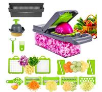 14 in 1 Vegetable Chopper, Cutter Mandoline Vegetable Slicer Multifunctional-Veggie Onion Potato Salad Food Chopper Manual-Veg Chopper, Food Chopper for Cutting Vegetables and Frui