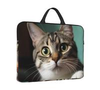 14 in Laptop Sleeve Bag Shockproof Laptop Case A Curious cat Computer Carrying Cover Briefcase with Handle