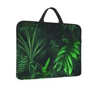 14 in Laptop Sleeve Bag Shockproof Laptop Case Green Tropical Jungle Plant Computer Carrying Cover Briefcase with Handle