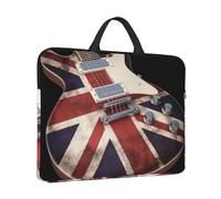 14 in Laptop Sleeve Bag Shockproof Laptop Case Guitar British Flag Computer Carrying Cover Briefcase with Handle