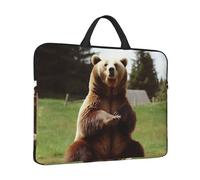 14 in Laptop Sleeve Bag Shockproof Laptop Case Hi Bear Sit on The Lawn Computer Carrying Cover Briefcase with Handle