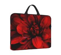 14 in Laptop Sleeve Bag Shockproof Laptop Case Red Flower on Black Computer Carrying Cover Briefcase with Handle