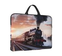 14 in Laptop Sleeve Bag Shockproof Laptop Case Steam Train Depart Sunset Computer Carrying Cover Briefcase with Handle