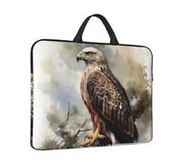 14 in Laptop Sleeve Bag Shockproof Laptop Case Watercolor of Hawk Sitting in The Tree Computer Carrying Cover Briefcase with Handle