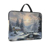 14 in Laptop Sleeve Bag Shockproof Laptop Case Winter Snow Scene Computer Carrying Cover Briefcase with Handle