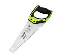 14 in. Pro Hand Saw, 11 TPI Fine-Cut Soft-Grip Hardpoint Handsaw Perfect for Sawing, Trimming, Gardening, Cutting Wood, Drywall, Plastic Pipes, Sharp Blade, Ergonomic Non-Slip Handle (Green)